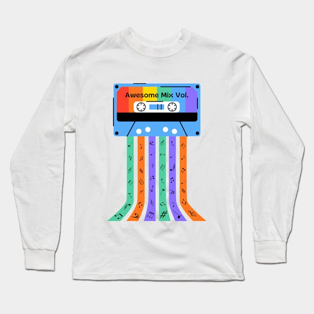 Cassette Groovy Art Long Sleeve T-Shirt by PARABDI